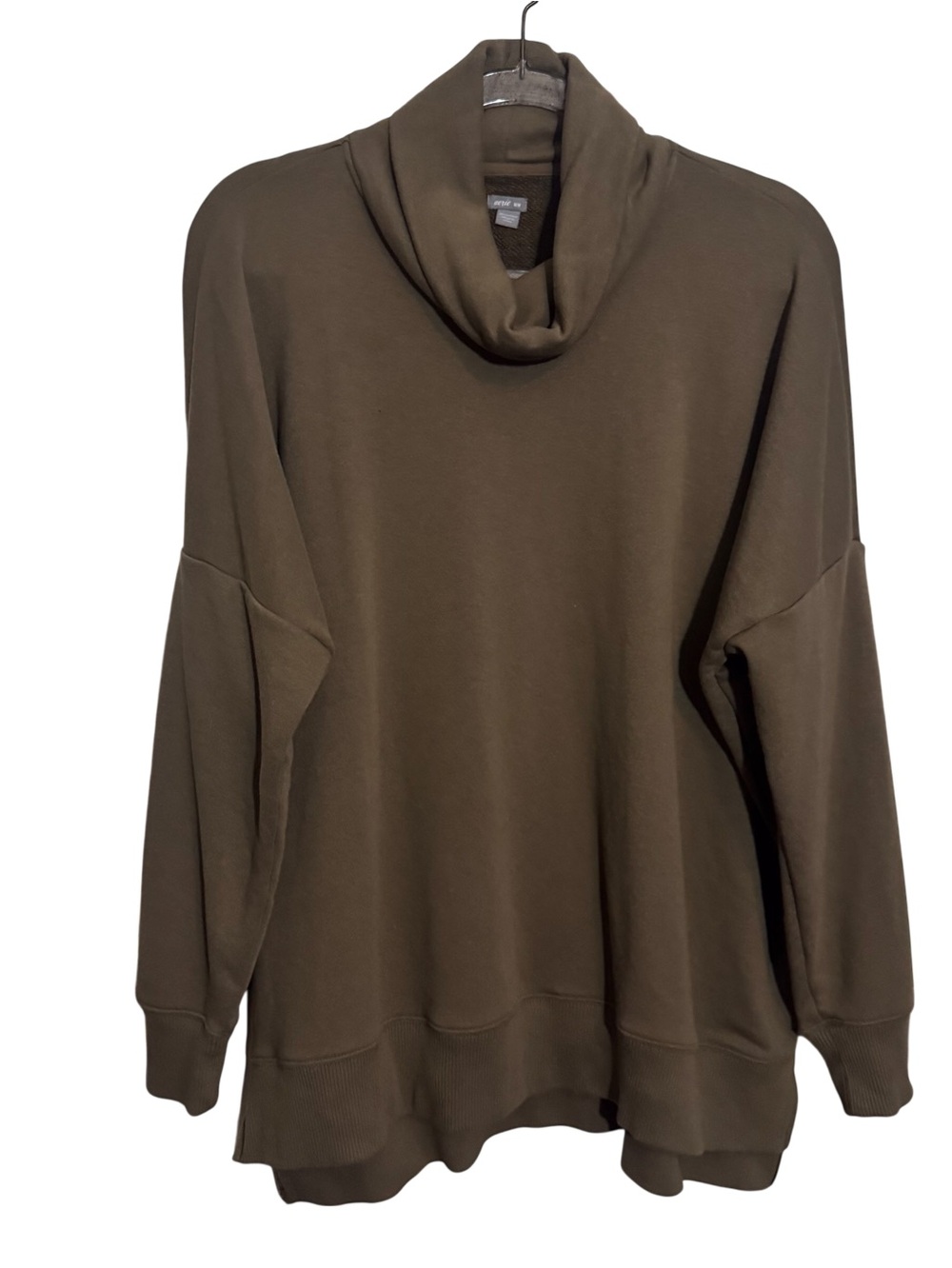 Aerie Size Medium Green Mock Neck Sweater Oversized Lounge Stretch Casual